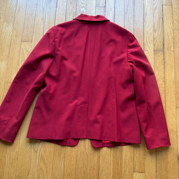 Emanuel Ungaro Size M Red Wool Mohair Blend Single Breasted Blazer Jacket - Picture 11 of 16